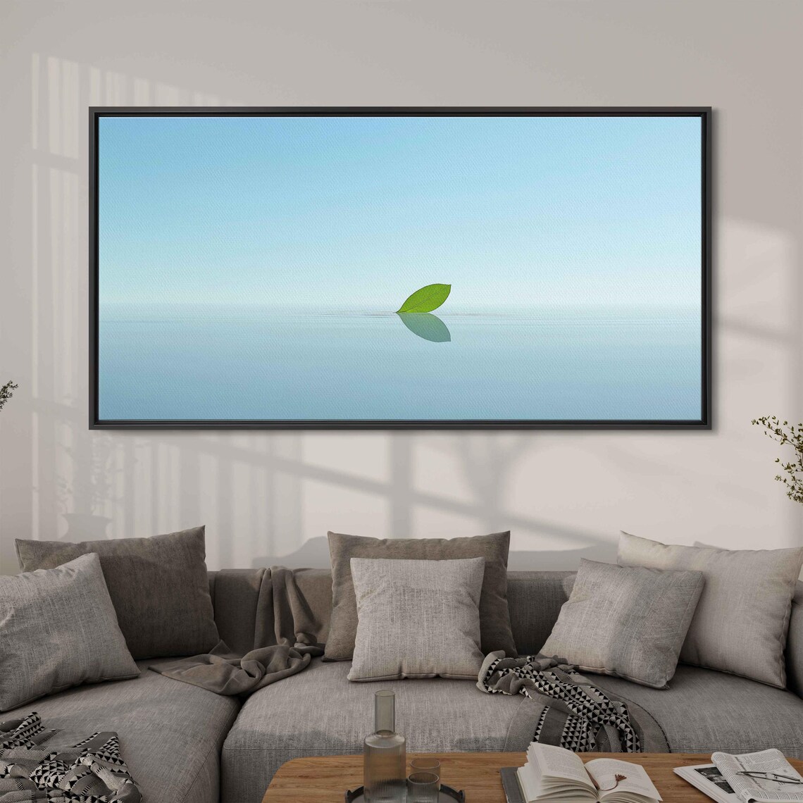 Floating Leaf On Still Water, Minimalist Photography