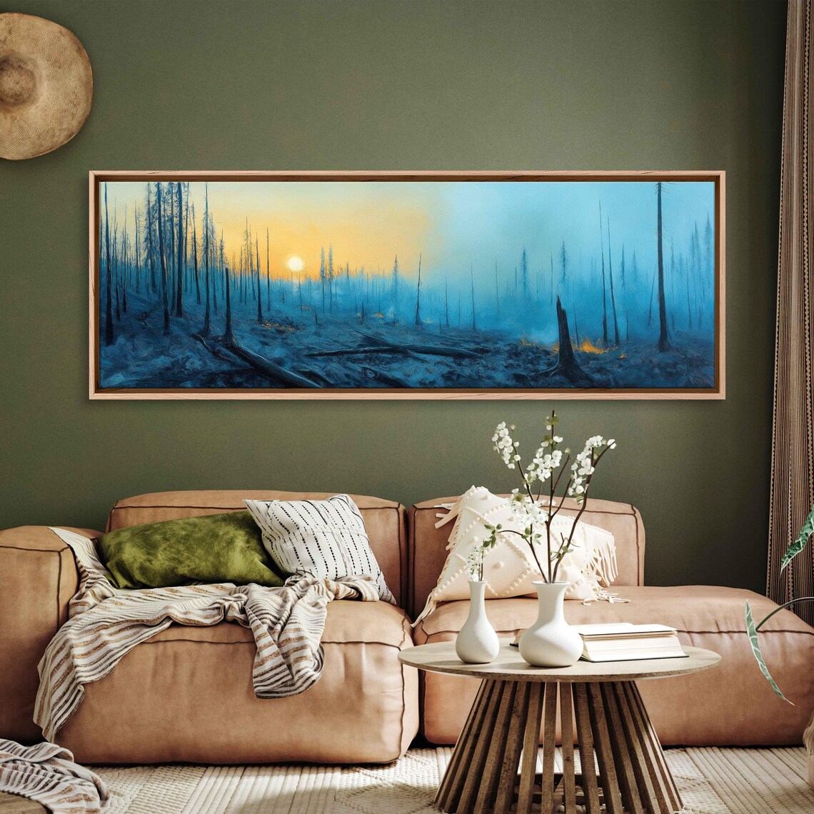 Forest Fire Aftermath, Hopeful Sunrise Landscape