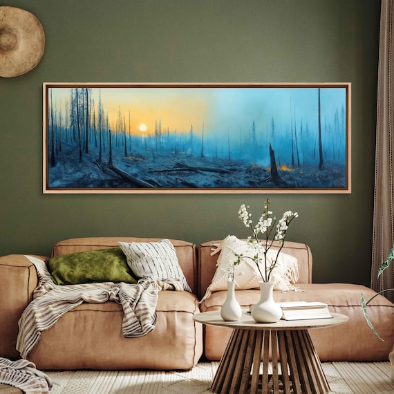 Forest Fire Aftermath, Hopeful Sunrise Landscape