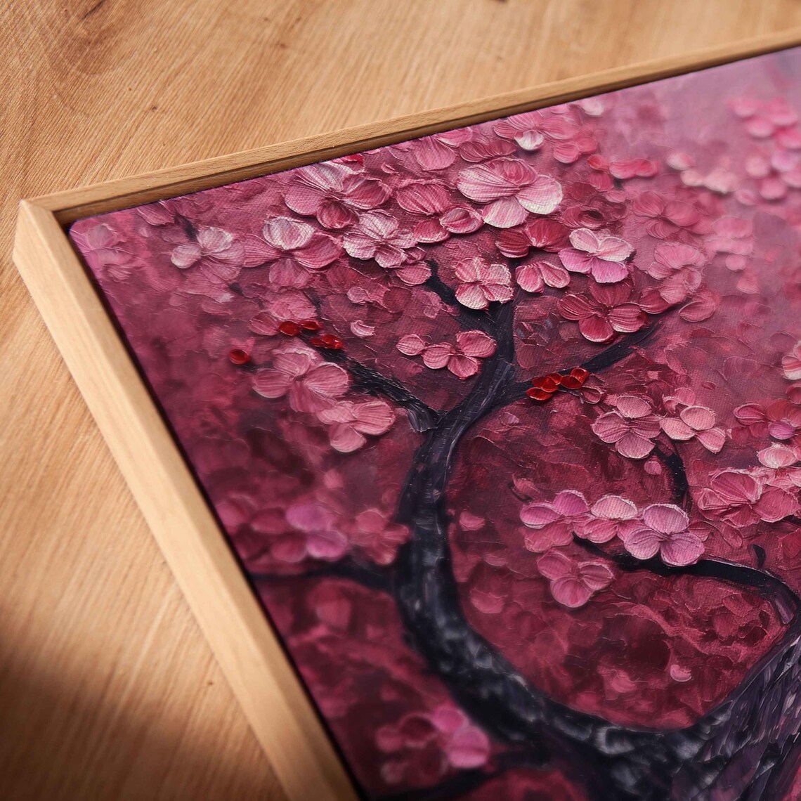 Vibrant Cherry Blossom Tree Art Print, Vivid Color - Image 2