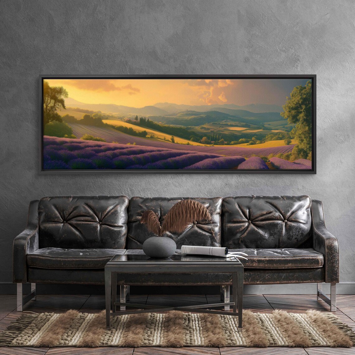 Lavender Fields Provence Dawn Landscape, Wall Art Print - Image 3