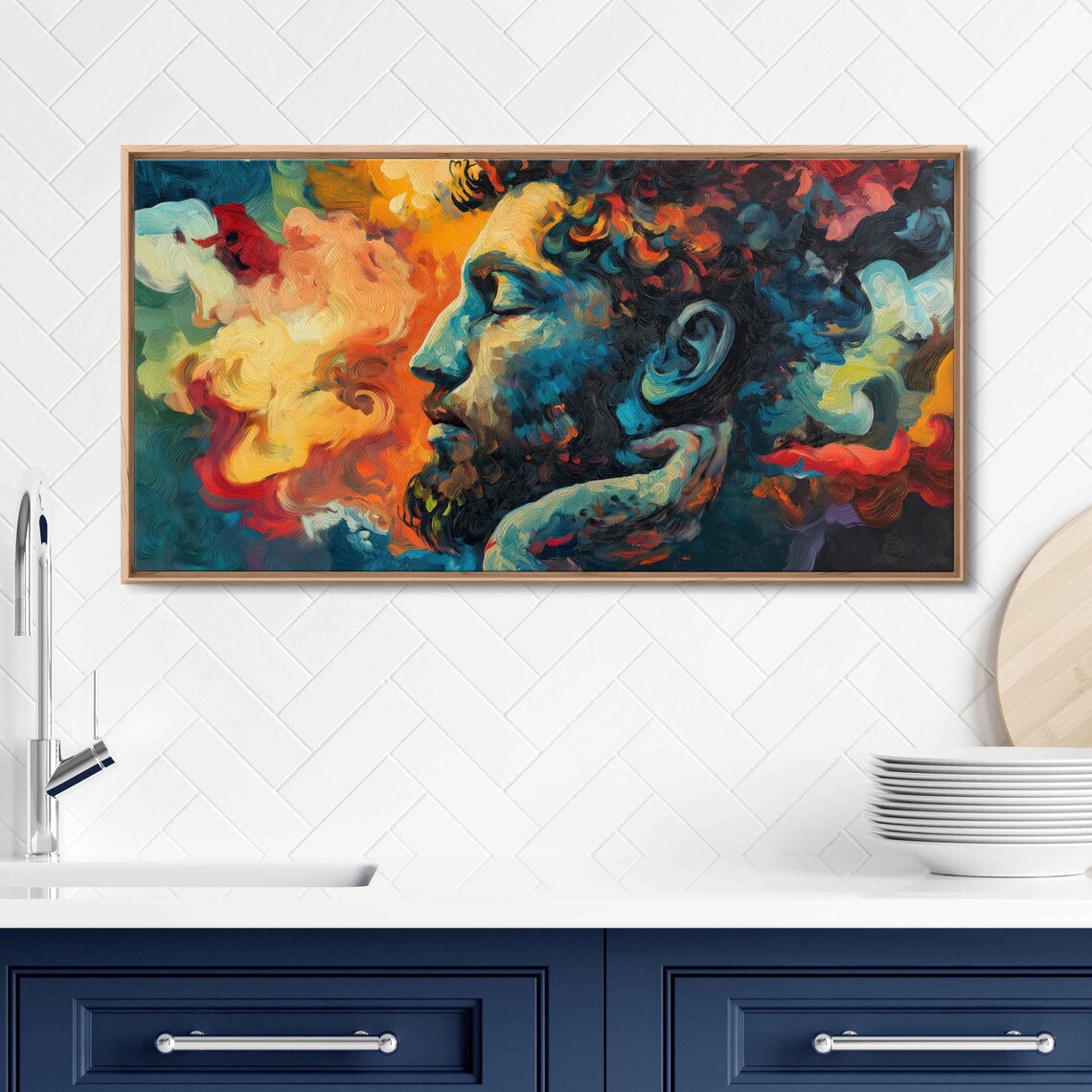 Musician Lost In Thought Art Print, Expressive Style
