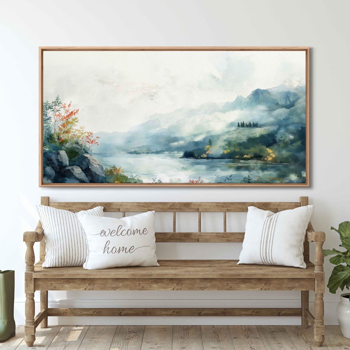 Lakes Of Killarney Wall Art Print Panoramic Watercolor Landscape Ethereal Misty Views - Image 3