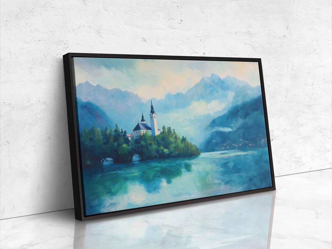 Lake Bled Slovenia Island Church Turquoise Lake Alpine Mountain View Travel Poster - Image 4