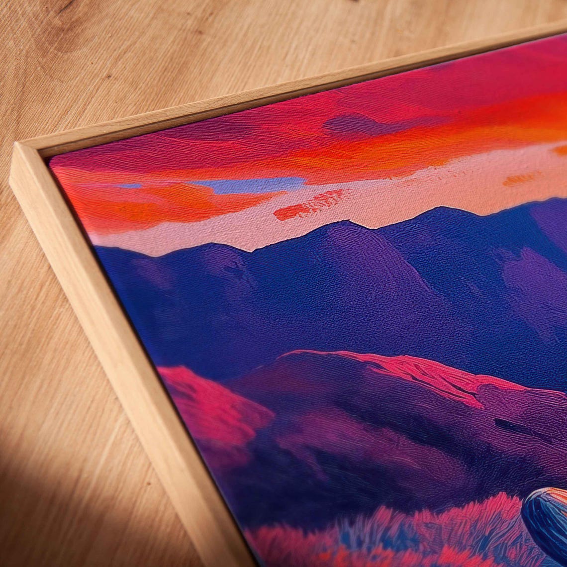 Desert Sunset Saguaro Cacti Vibrant Mountain Landscape Poster - Image 2
