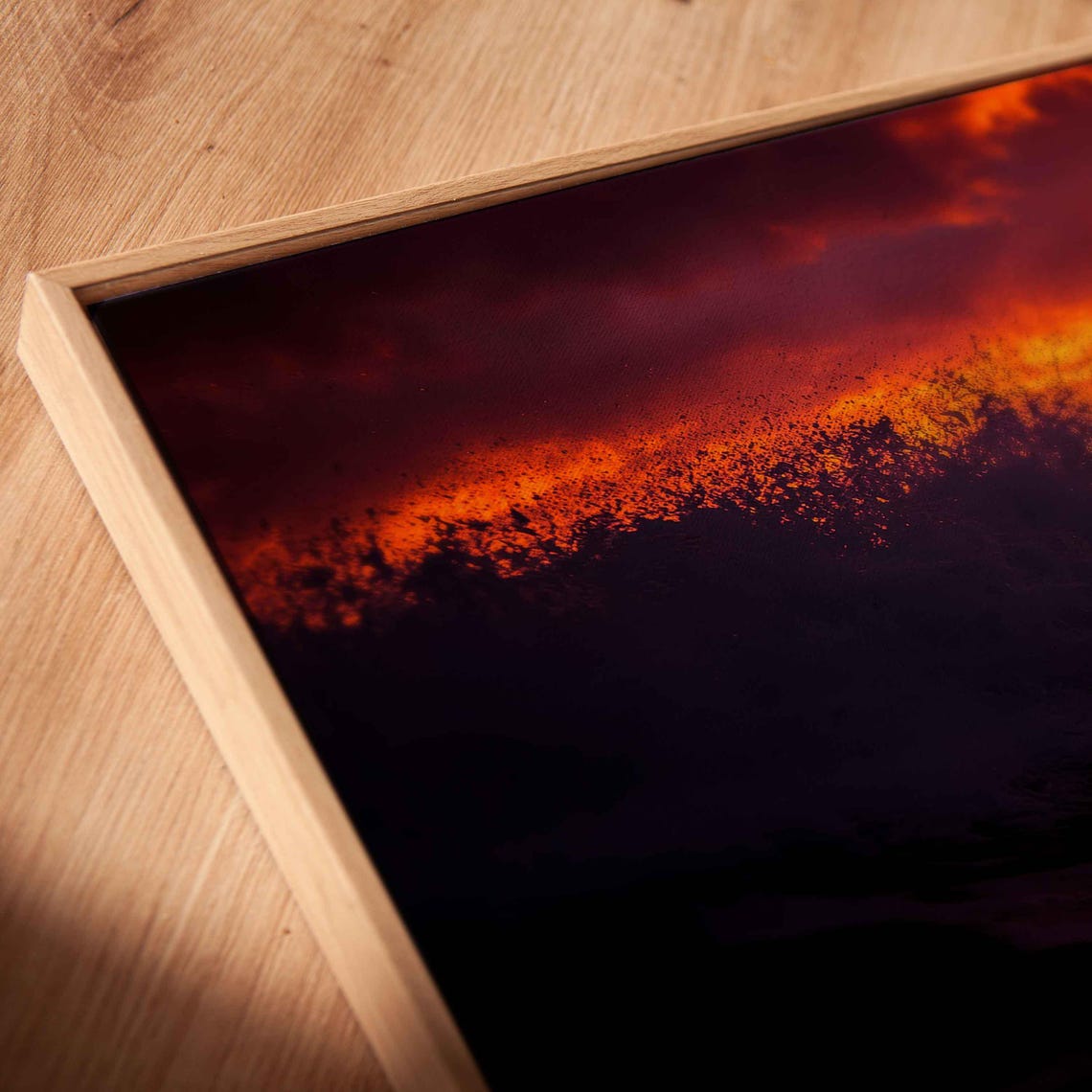 Surfer Catching Wave During Dramatic Sunset Wall Art Print Gift For Surfer Blue Water Vibrant Colors Ready To Hang - Image 2