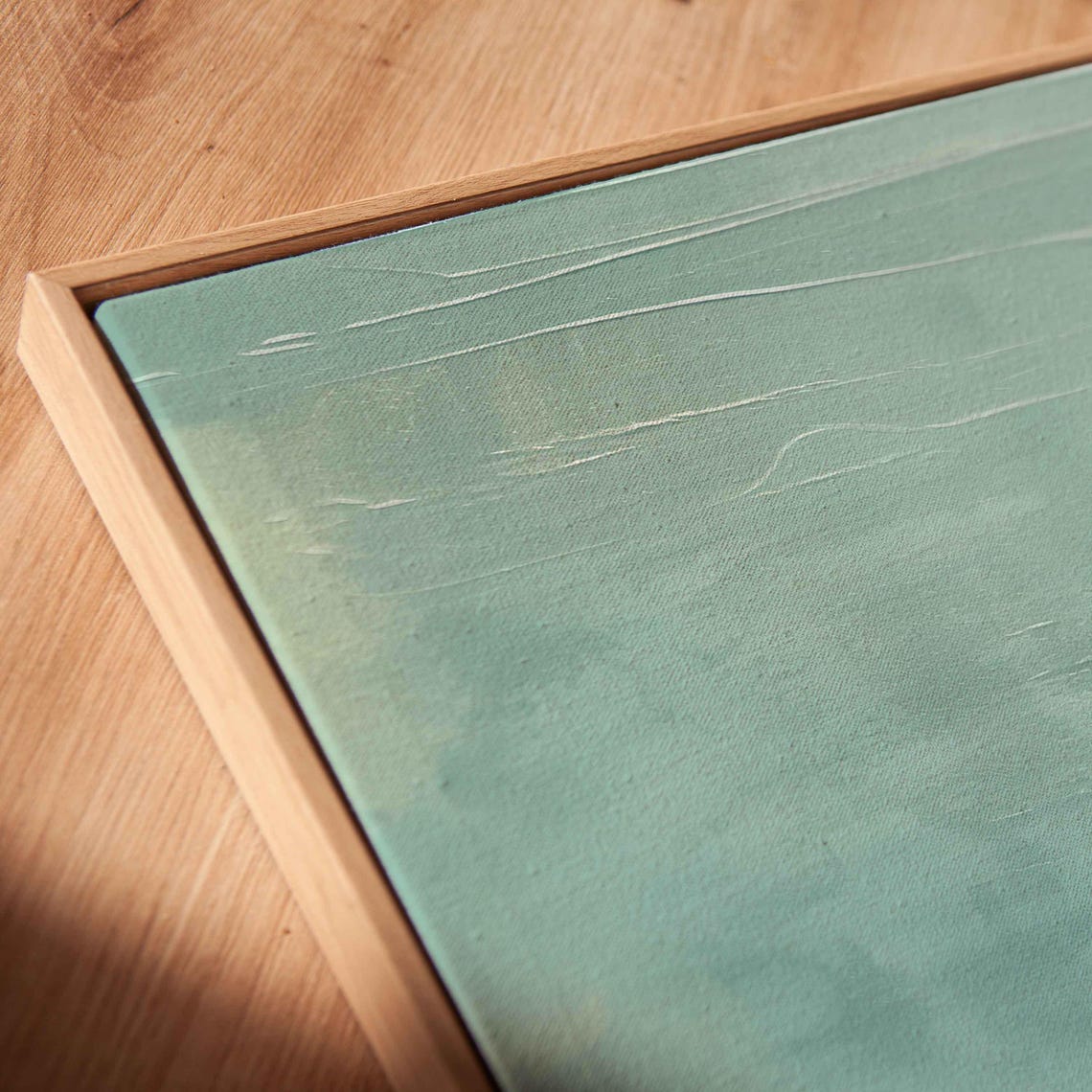 Hanging Anchor Over Tranquil Teal Ocean Minimalist Nautical Wall Art - Image 2