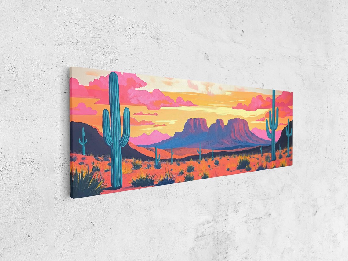 Big Bend National Park Wall Art Print Vibrant Desert Landscape Sunset Cacti Scene - Image 4
