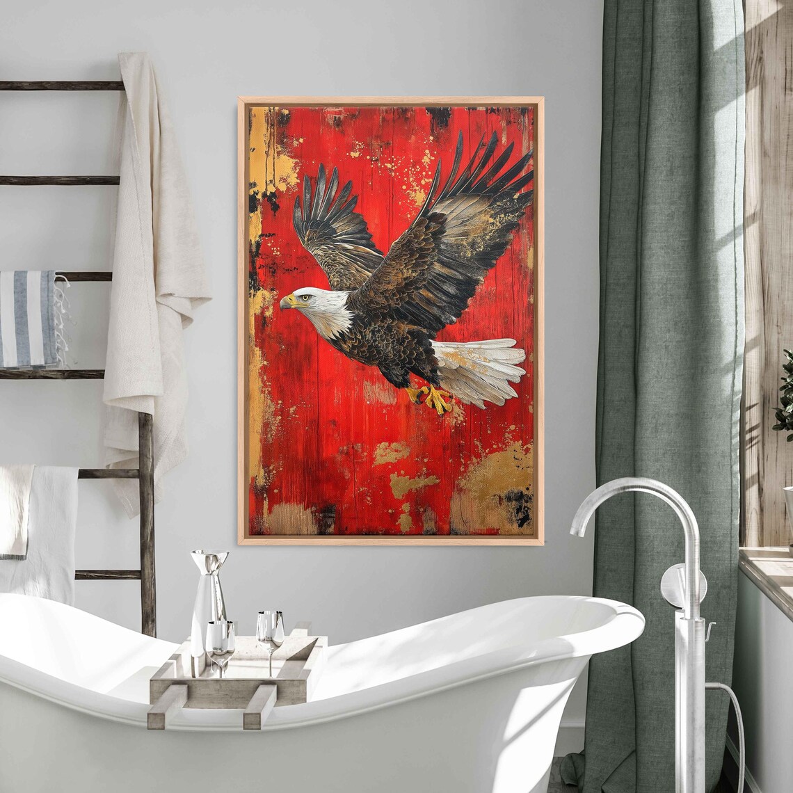Majestic Eagle Collage, Whimsical Design