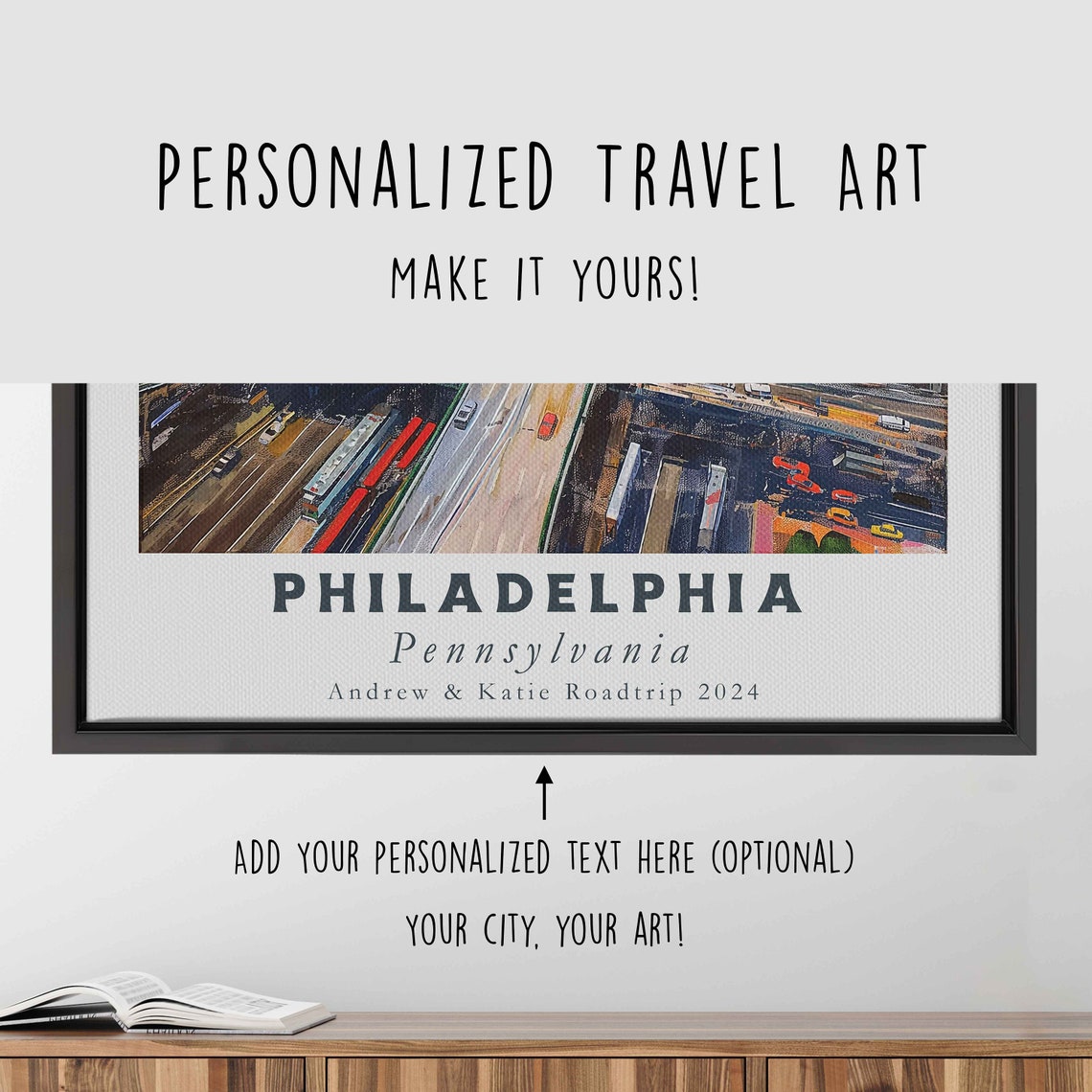Philadelphia Pennsylvania Center City Skyline Blue Sky Travel Poster - Image 4