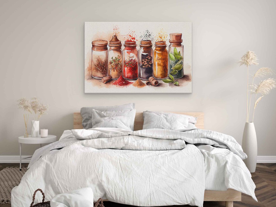 Kitchen Spices Watercolor Art Print, Rustic Decor - Image 3