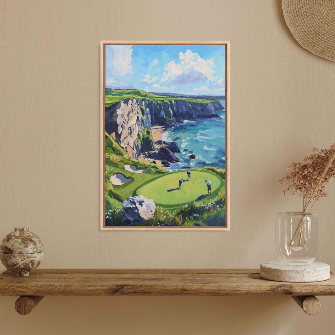 Royal Portrush Golf Course Cliffside Green Ocean View Golf Art Poster