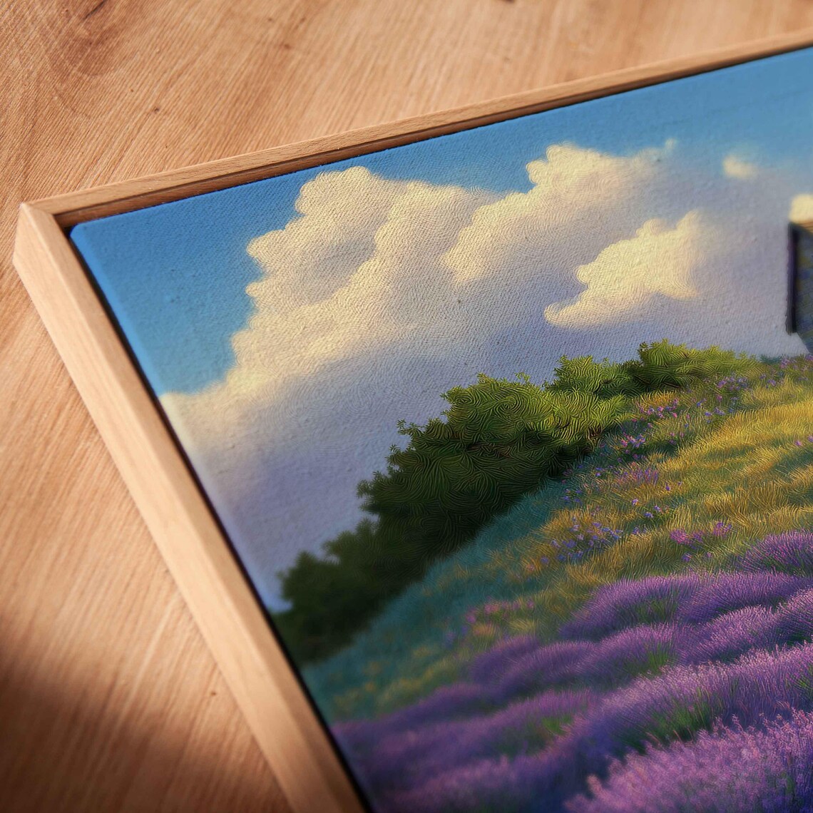 Hilltop Cottage Among Blooming Lavender Fields Countryside Poster - Image 2