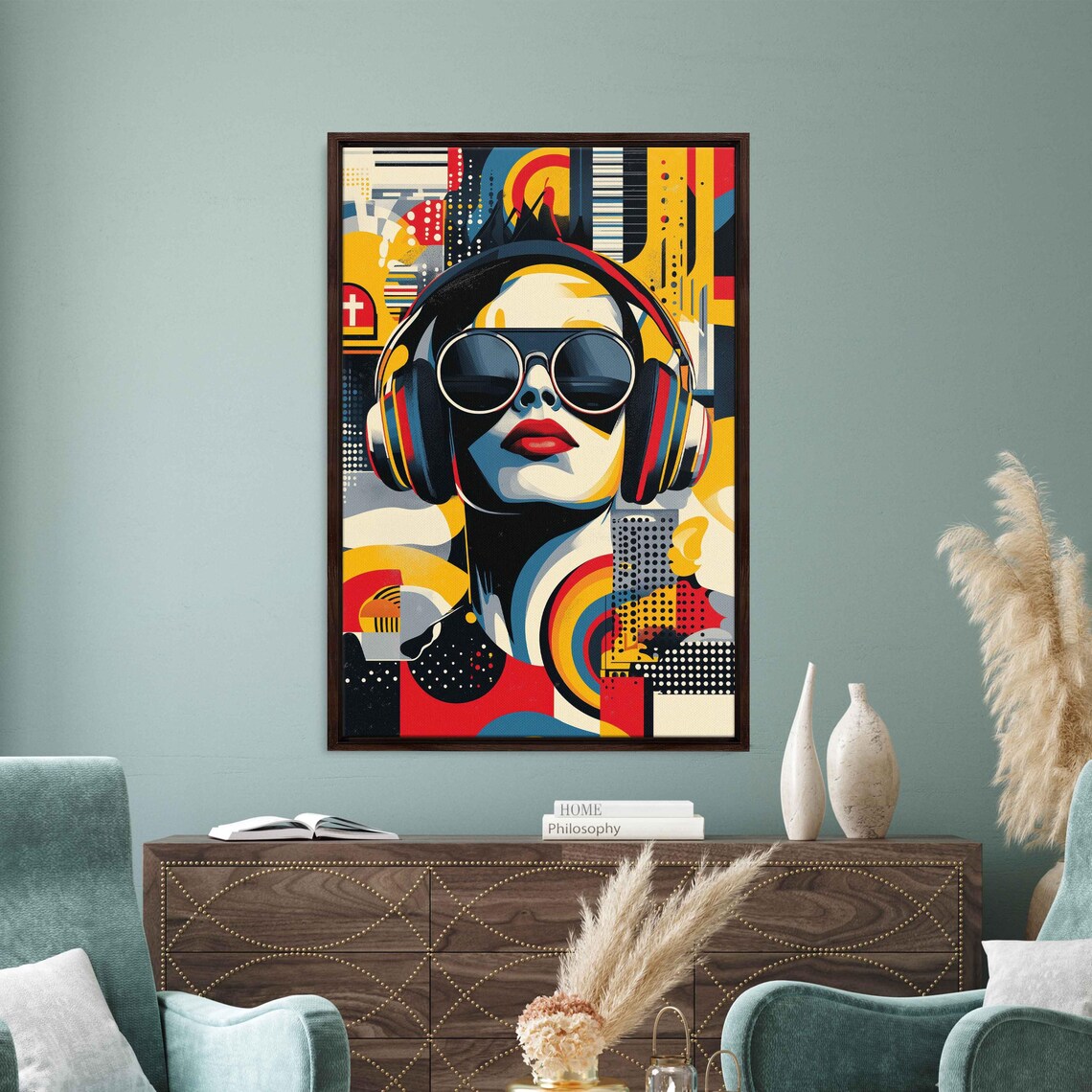 Music Lover Pop Art Portrait With Headphones And Sunglasses Poster - Image 3