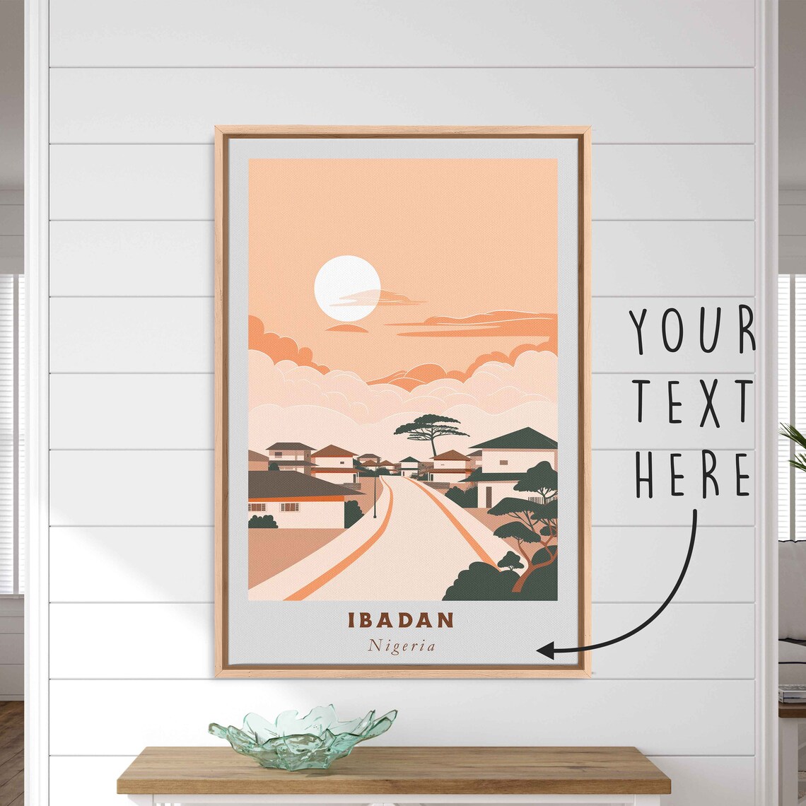 Ibadan Nigeria Residential Road Sunset Acacia Tree Travel Poster