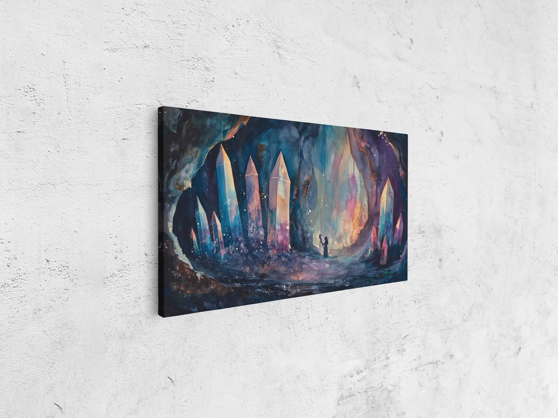 Glowing Crystal Cave Fantasy Gems Magical Cavern Adventure Poster - Image 4