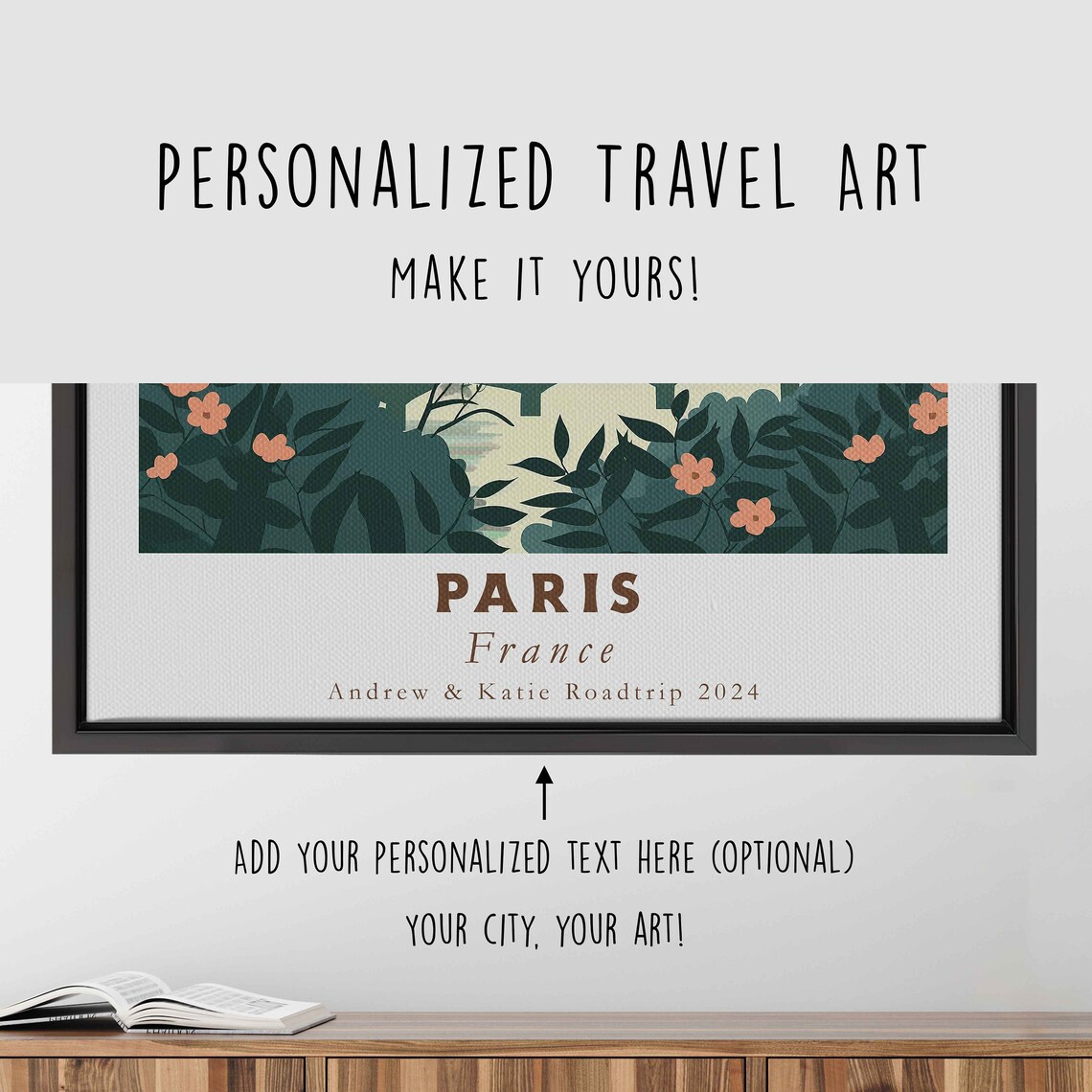 Paris France Eiffel Tower Garden Blossom Minimalist Travel Poster - Image 4