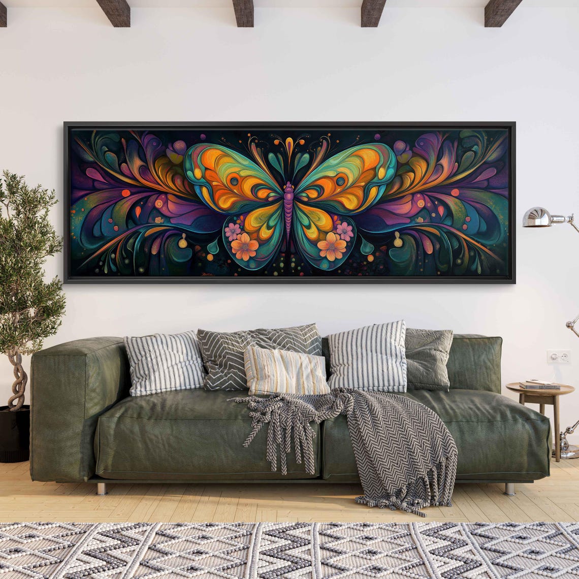 Butterfly Inspired Abstract Wall Art Print Colorful Acrylic Artwork Spiritual Renewal