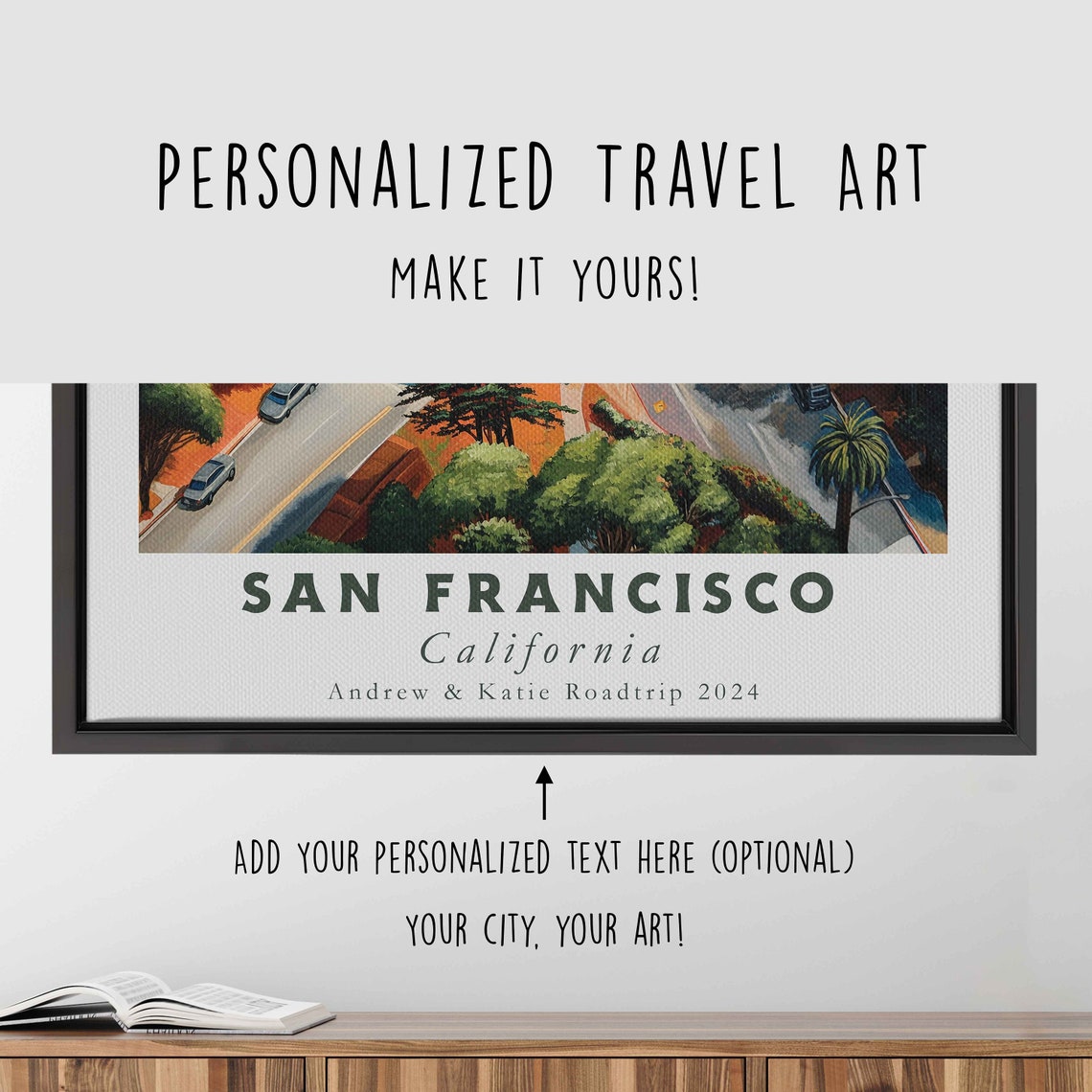 San Francisco California Steep Street City Houses Downtown View Poster - Image 4