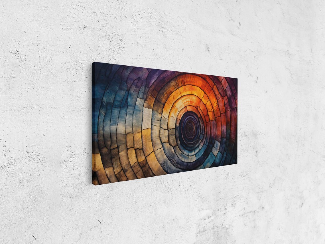 Tree Rings Gradient Painting, Abstract Design - Image 4