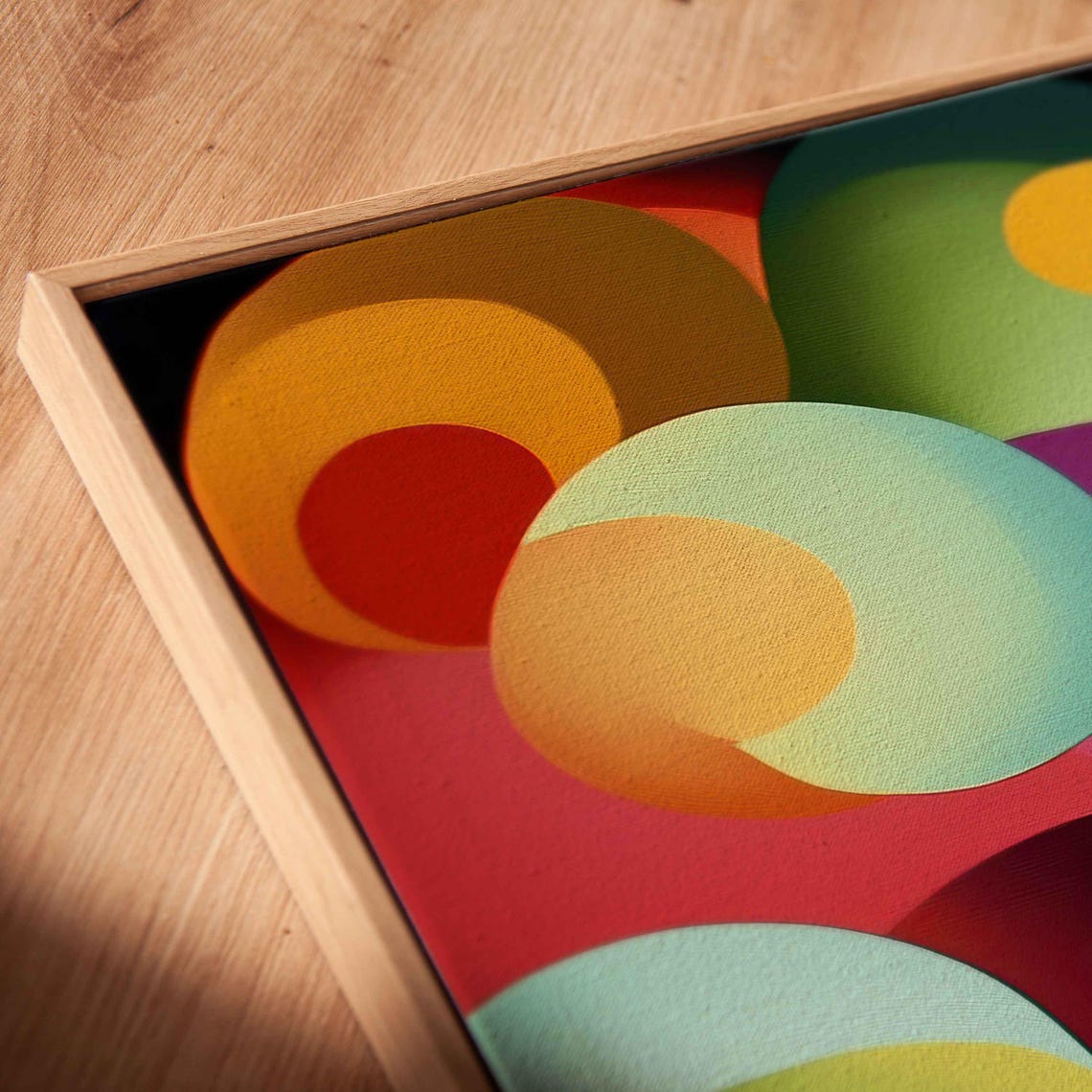 Vibrant Rainbow Swirl Abstract Painting Colorful Modern Art Poster - Image 2