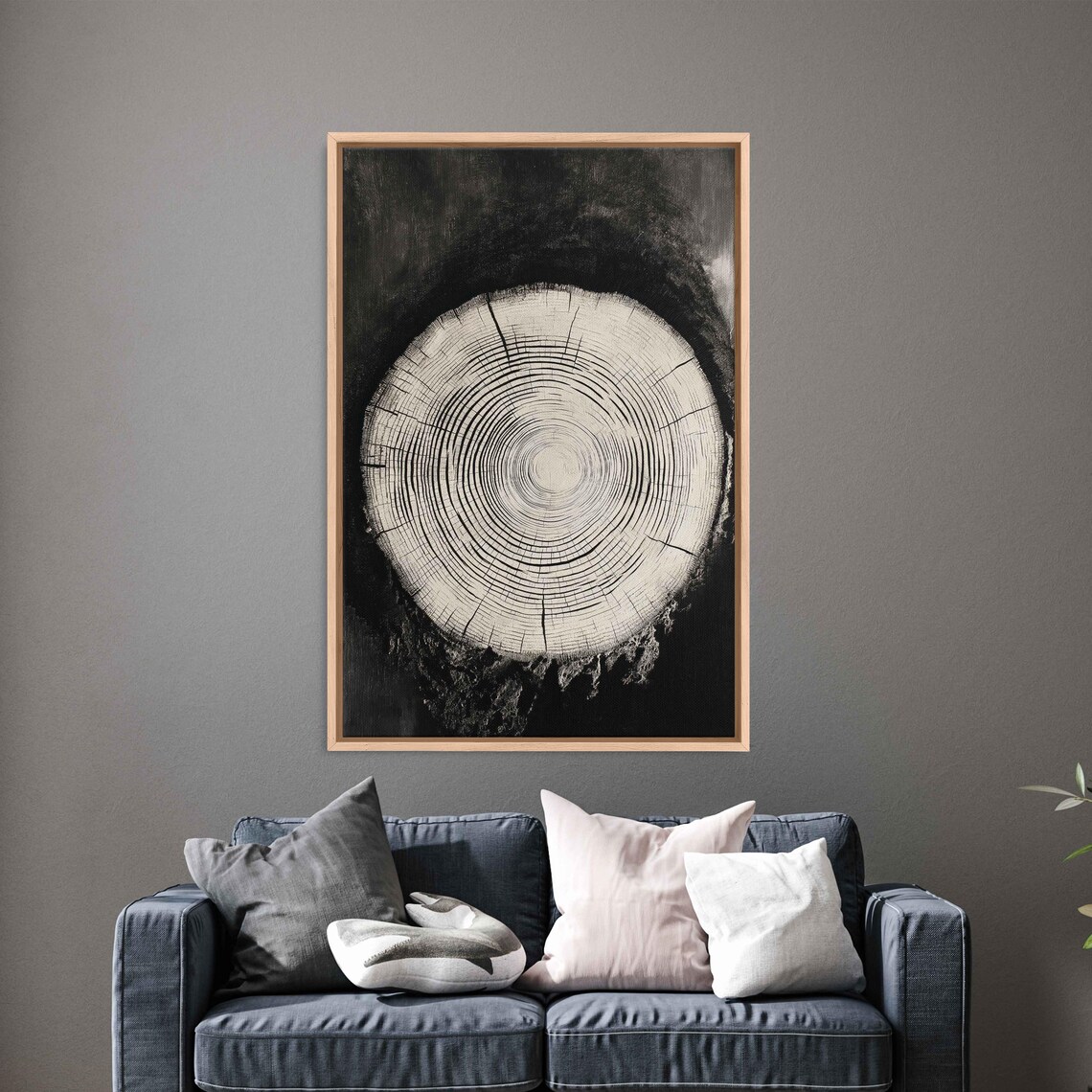 Tree Rings Art Wall Art Print Vintage Black And White Design Organic Wood Beauty
