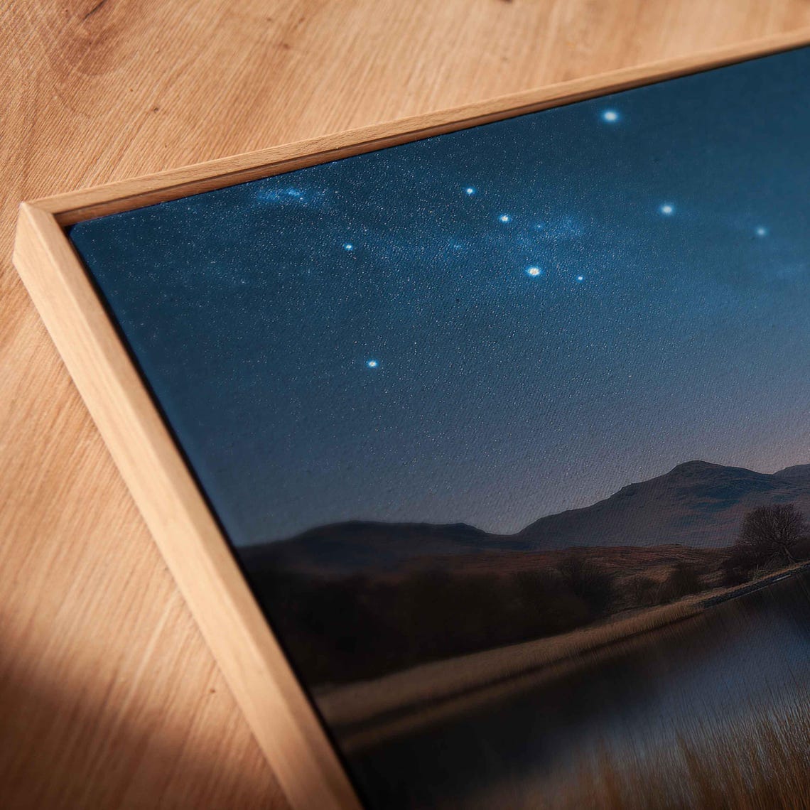 Starry Night Over Mountains Wall Art Print Serene Celestial Scene Enchanting Glow - Image 2