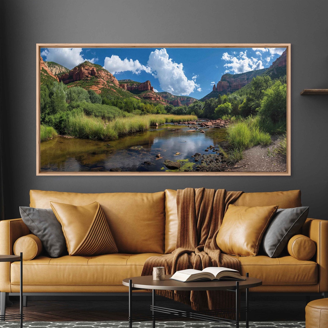 Sedona Red Rocks Reflected In Calm Creek Water Mirror Poster - Image 2