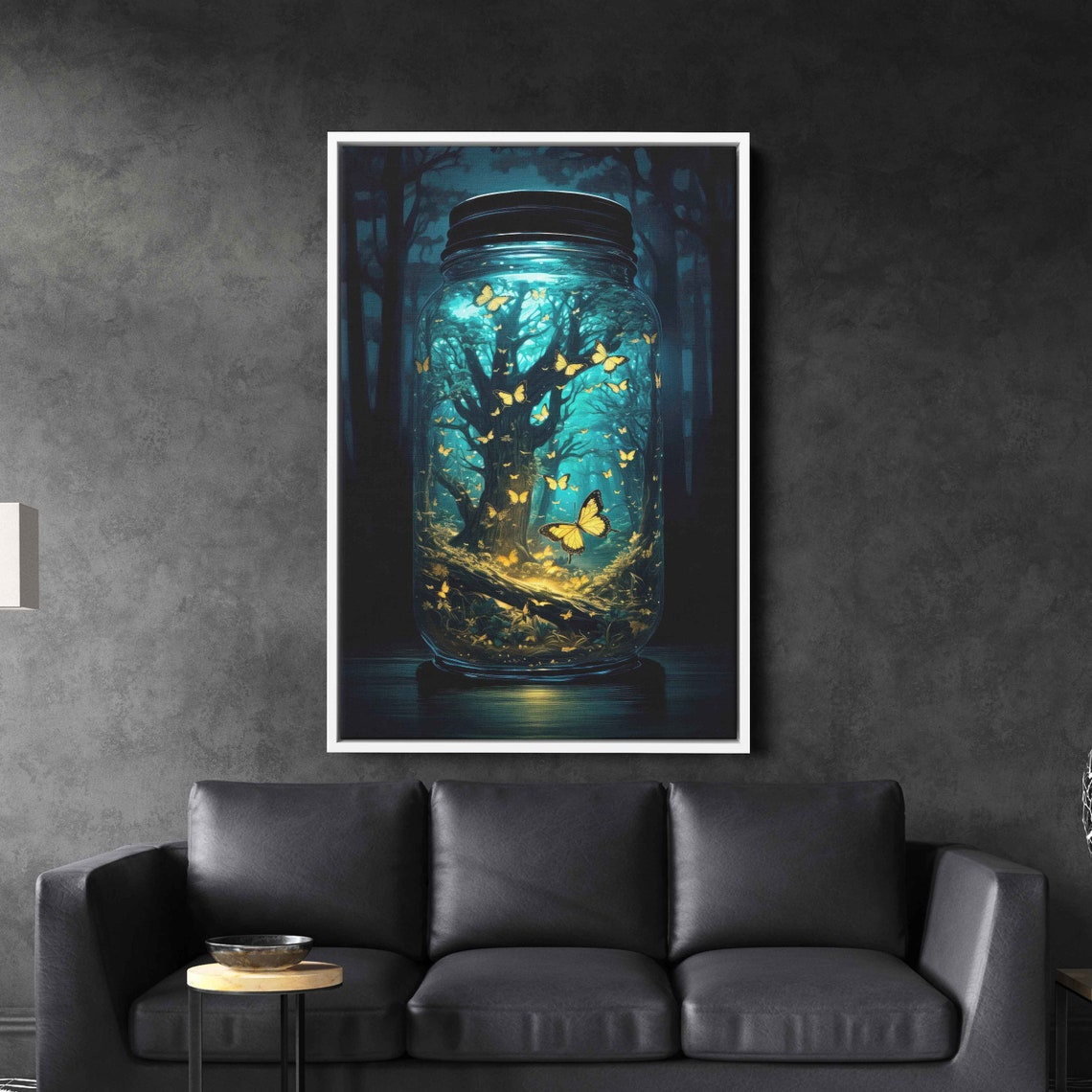 Magical Butterfly Jar Enchanted Forest Fantasy Wall Art Print Framed Ready To Hang - Image 2