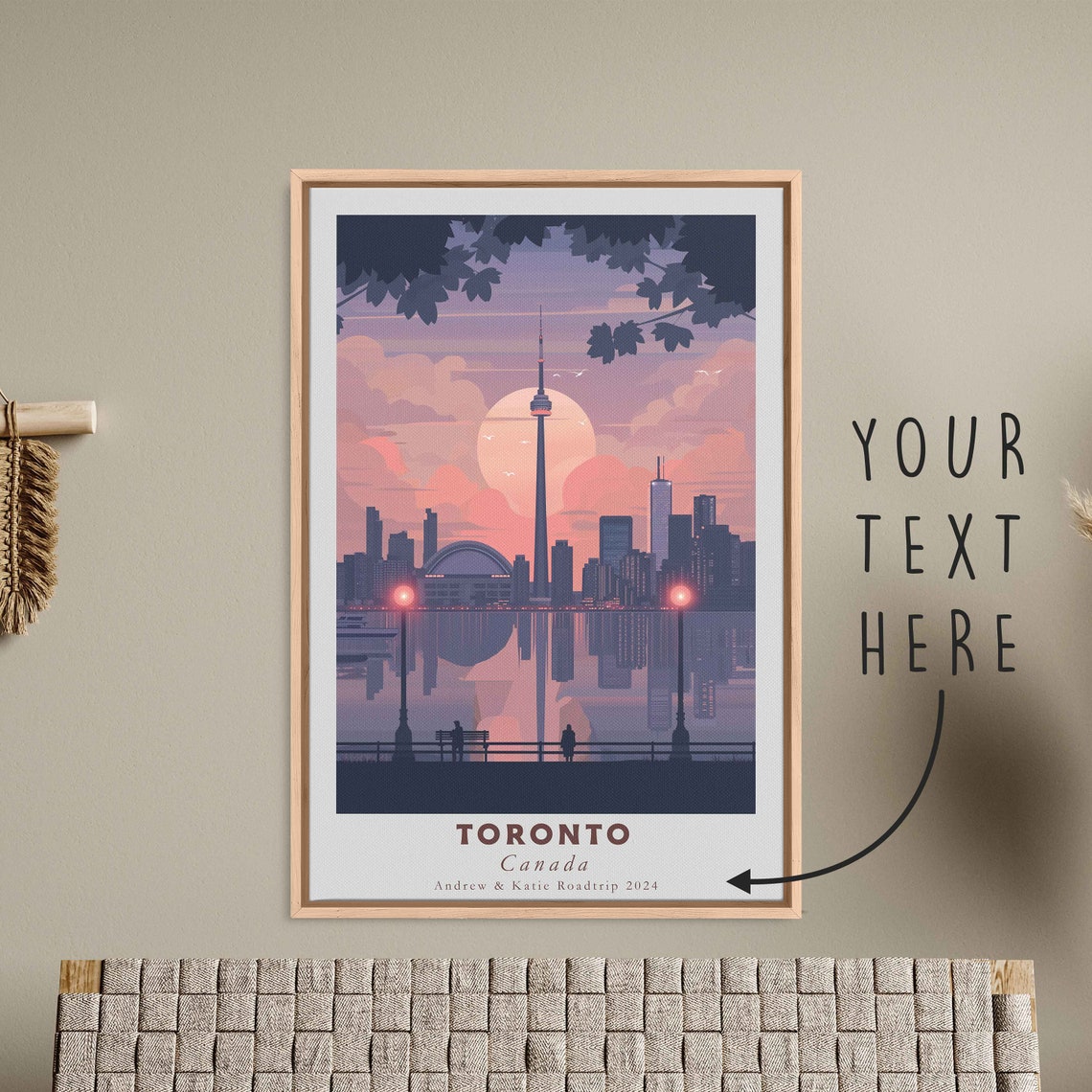 Toronto Canada CN Tower Skyline Waterfront Sunset Travel Poster - Image 3