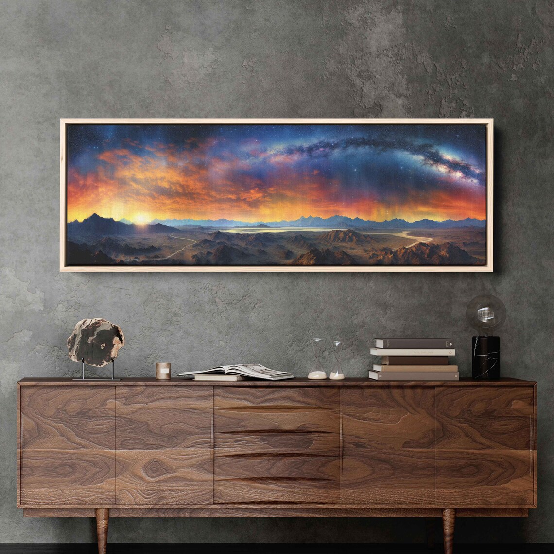 Starry Sky Mountains Art Print, Celestial Landscape - Image 2