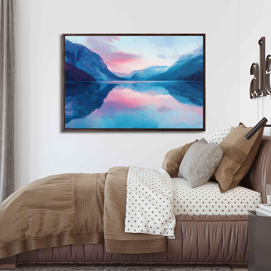 Lake Louise Sunrise Wall Art Print Majestic Mountains Pastel Colors Serene Reflection - Image 3