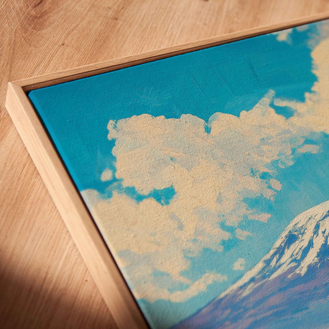 Kilimanjaro Snowcapped Peak with Elephant Herd in Savanna Acrylic Painting Poster - Image 2