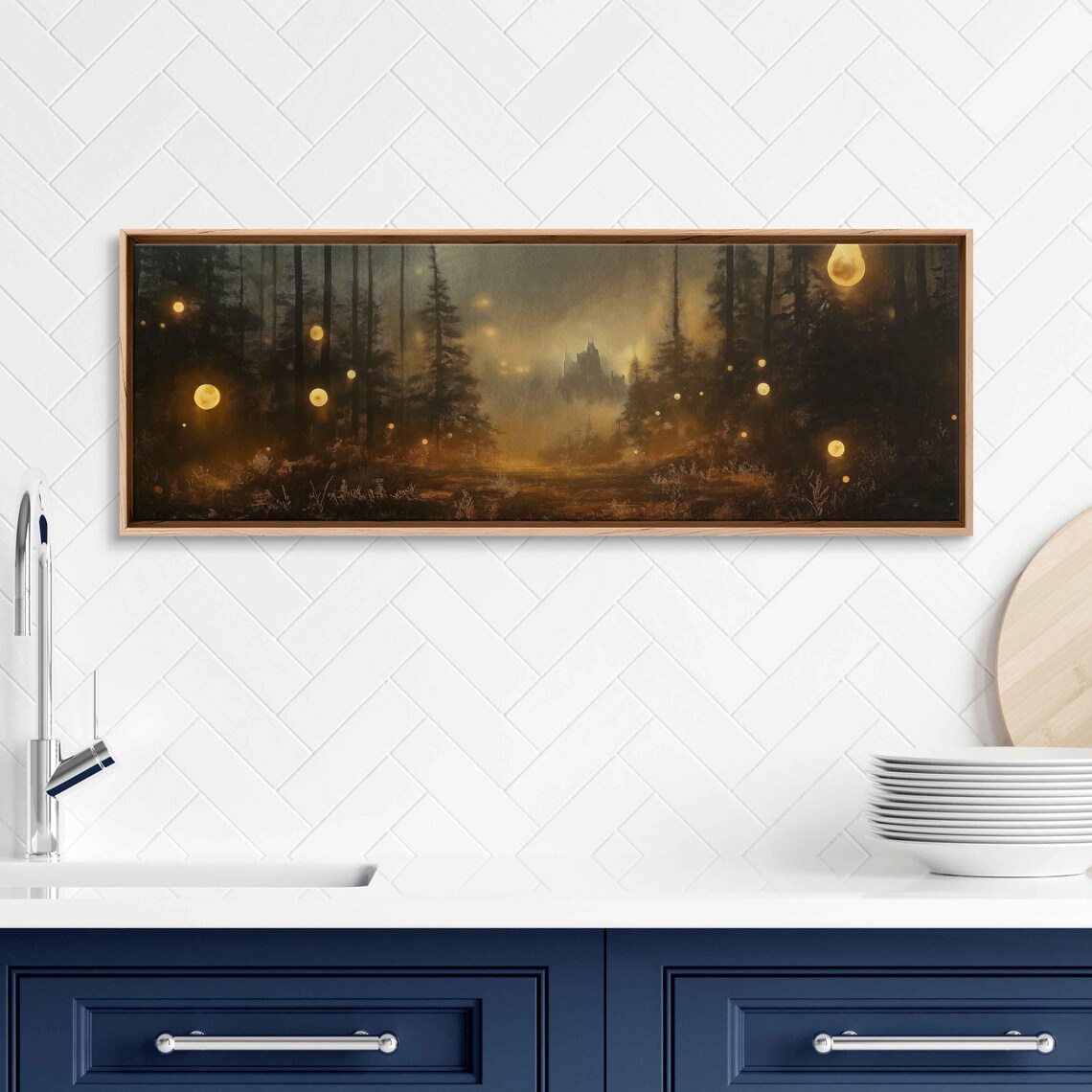 Enchanted Forest With Magical Orbs Art Print - Image 3