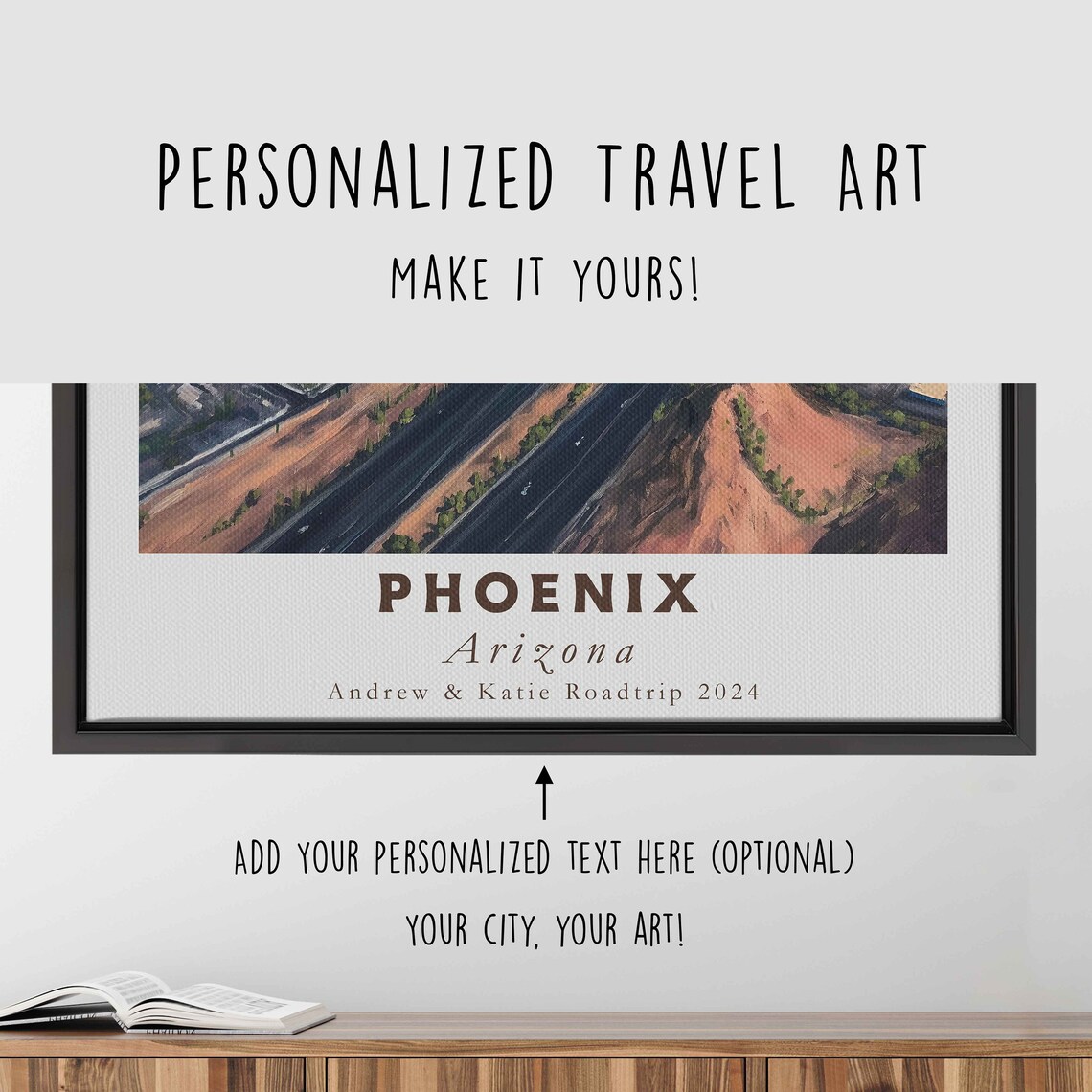 Phoenix Arizona Camelback Mountain Desert Skyline View Travel Poster - Image 4