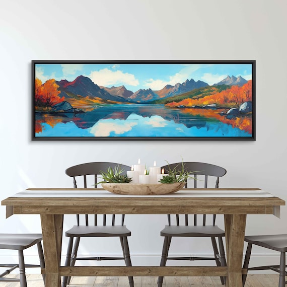 Mountain Range Overlooking Crystal Clear Lake, Art Print
