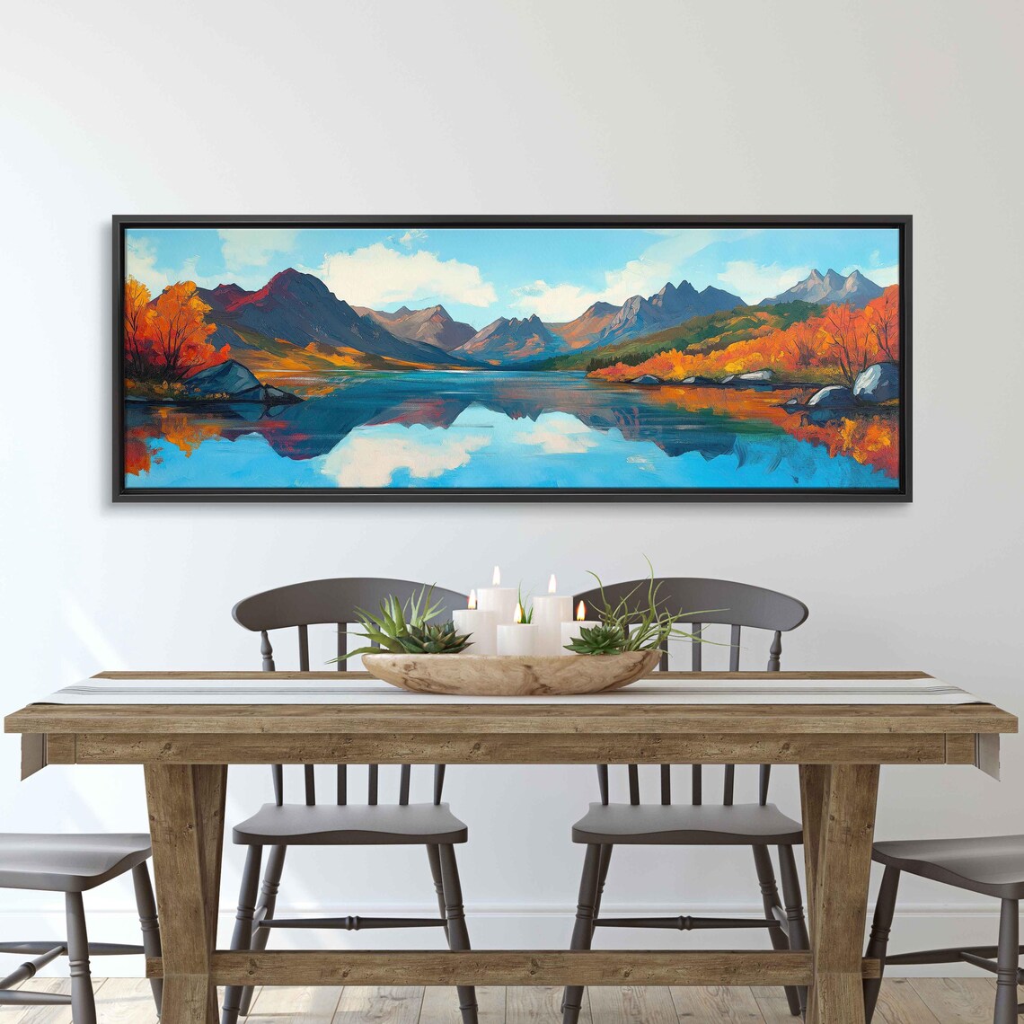 Mountain Range Overlooking Crystal Clear Lake, Art Print