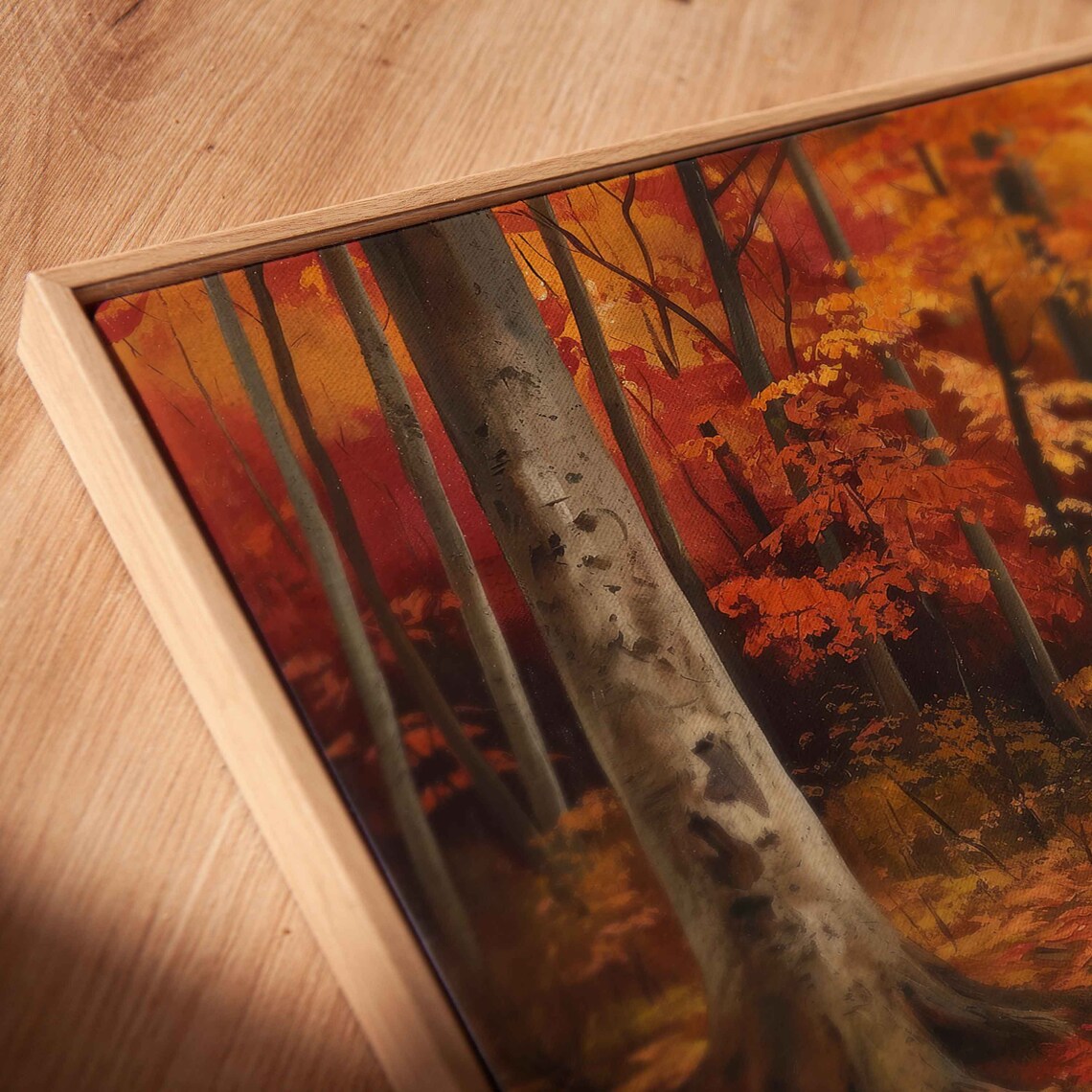 Autumn Forest Stream Rocky Creek Fall Foliage Golden Woods Oil Poster - Image 2