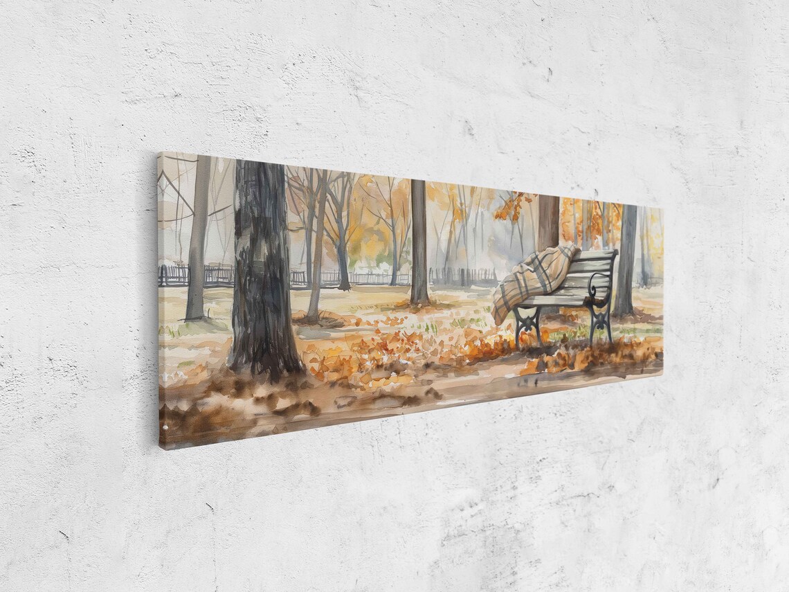 Charming Park During Autumn, Fall Leaves Art Print - Image 4