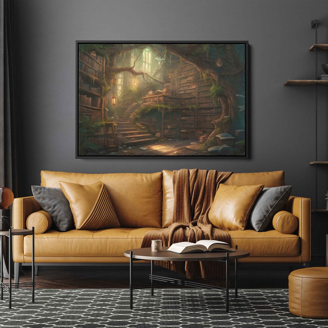 Magical Tree Library In Enchanted Forest, Art Print - Image 3