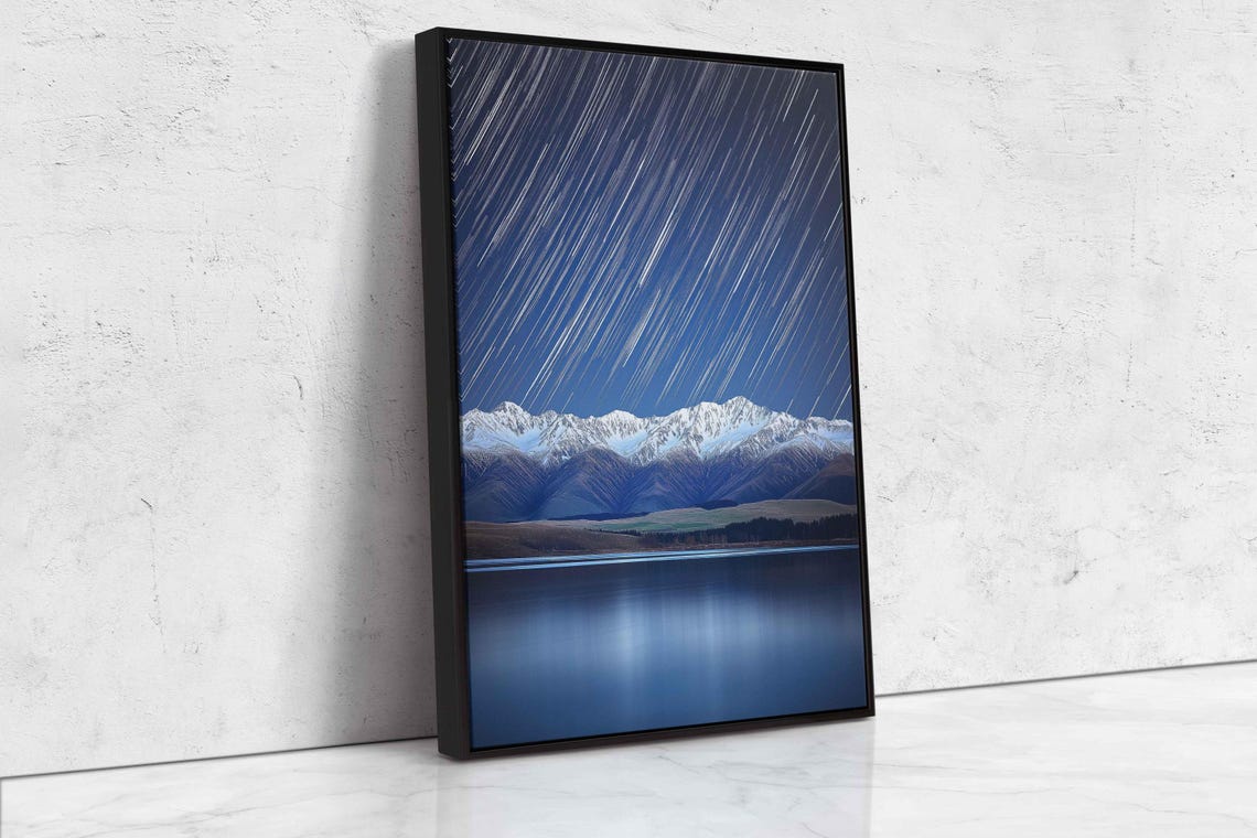 Starry Night Over Mountains Wall Art Print Long Exposure Natures Beauty - Image 4