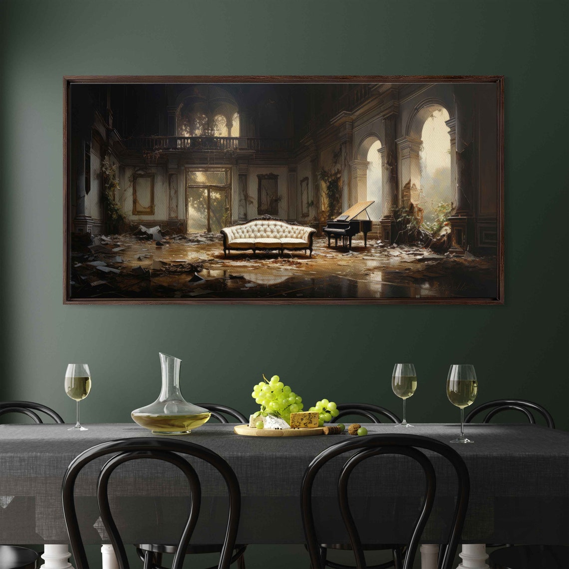 Abandoned Mansion Grand Piano Dusty Hall Lost Opulence Art Poster - Image 3