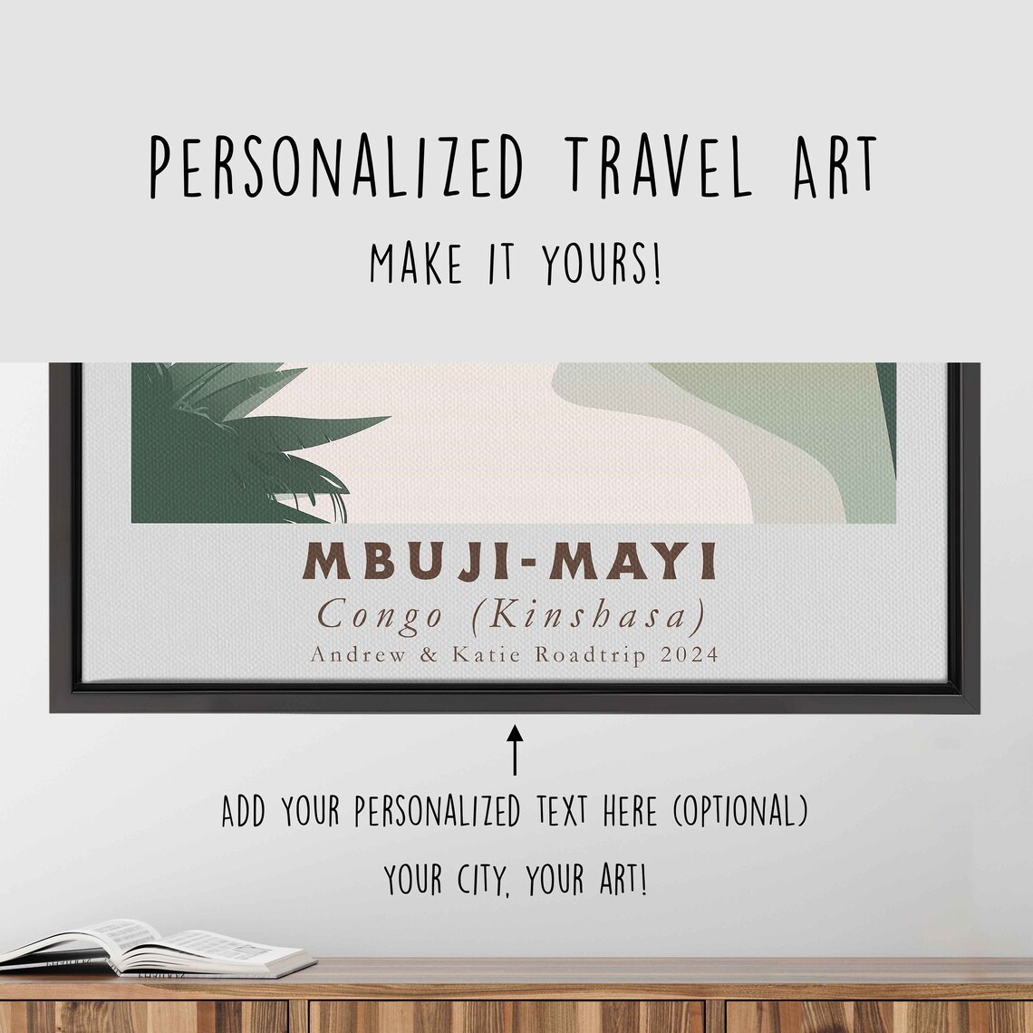 Mbuji Mayi Congo Tropical Beach Palm Sea Sunset Travel Poster - Image 4