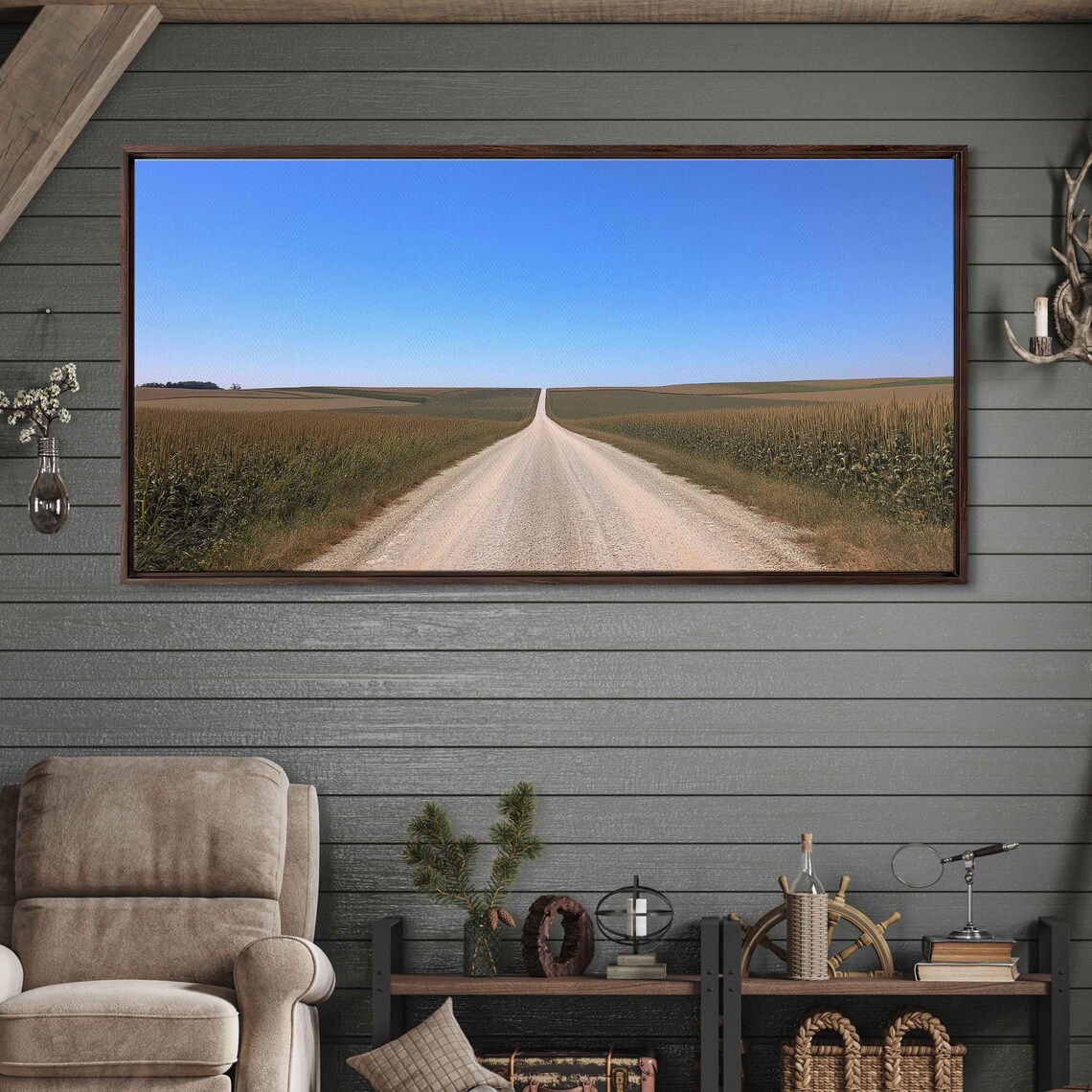 Deserted Road Photography Wall Art Print Minimalist Nature Scenery High Resolution