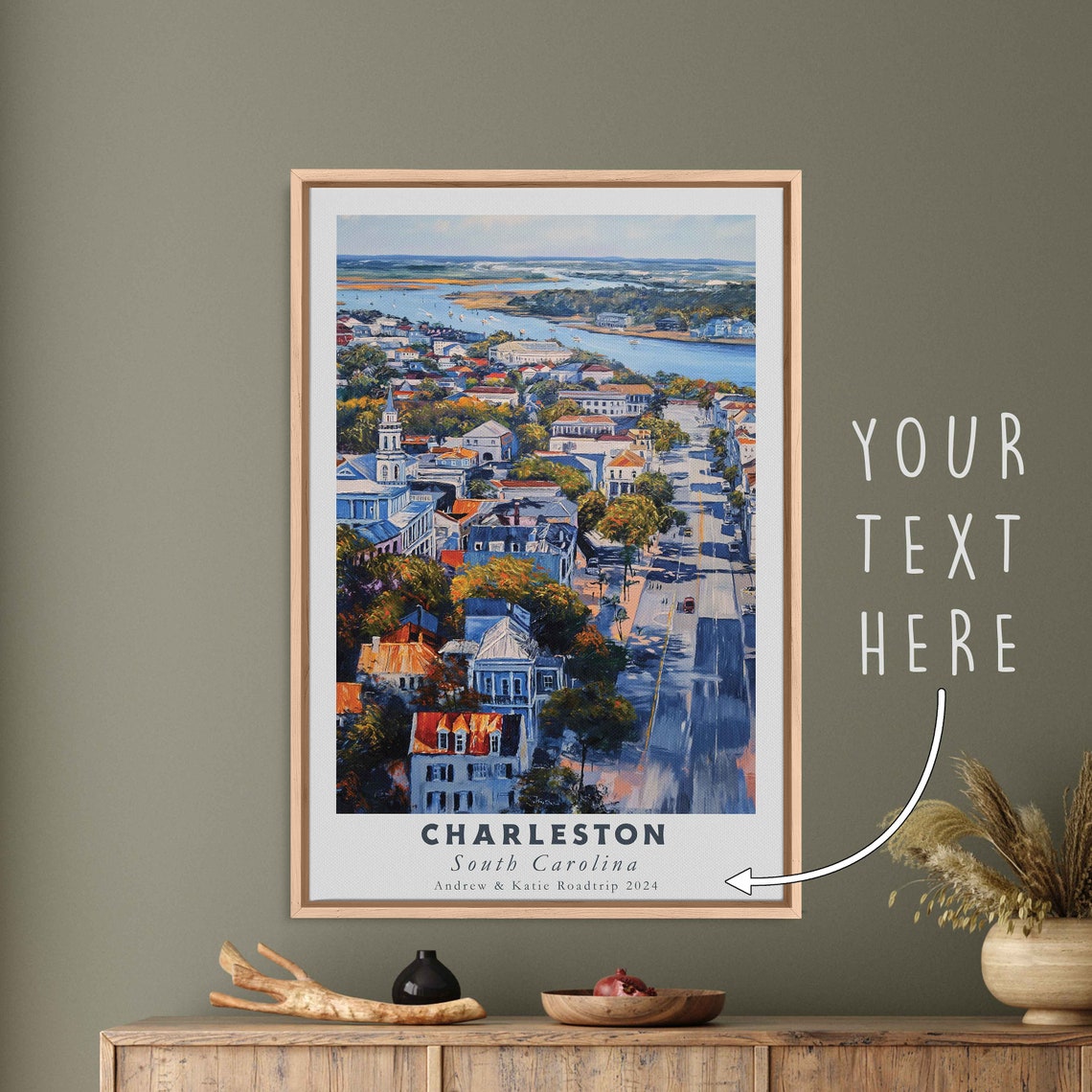 Charleston South Carolina Historic Old Town Harbor View Travel Poster - Image 3