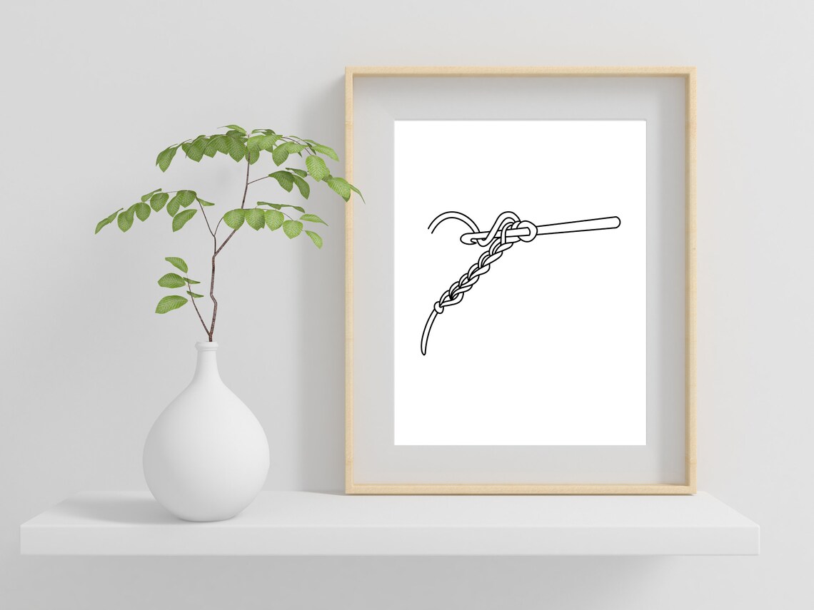 Crochet Yarn Line Wall Art, Crochet Pattern Art Print - Image 2