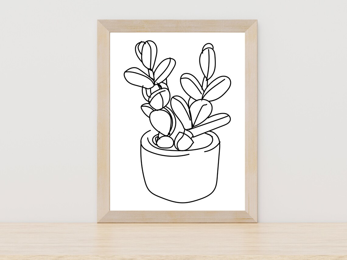 Plant Line Drawing Botanical Wall Art, Minimal Art Print