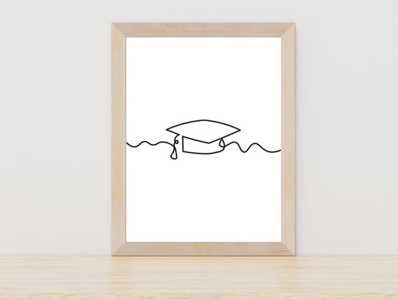 Graduation Cap Line Art Graduation Line Art Graduation Gift Graduation Grad Party Gift College Graduation High School Grad