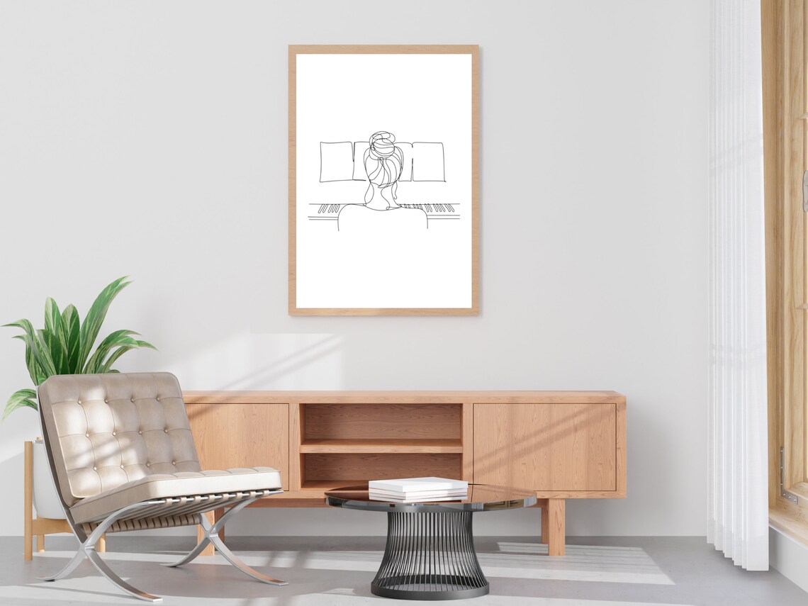 Women On Piano Line Art, Piano Lover Art Print - Image 2