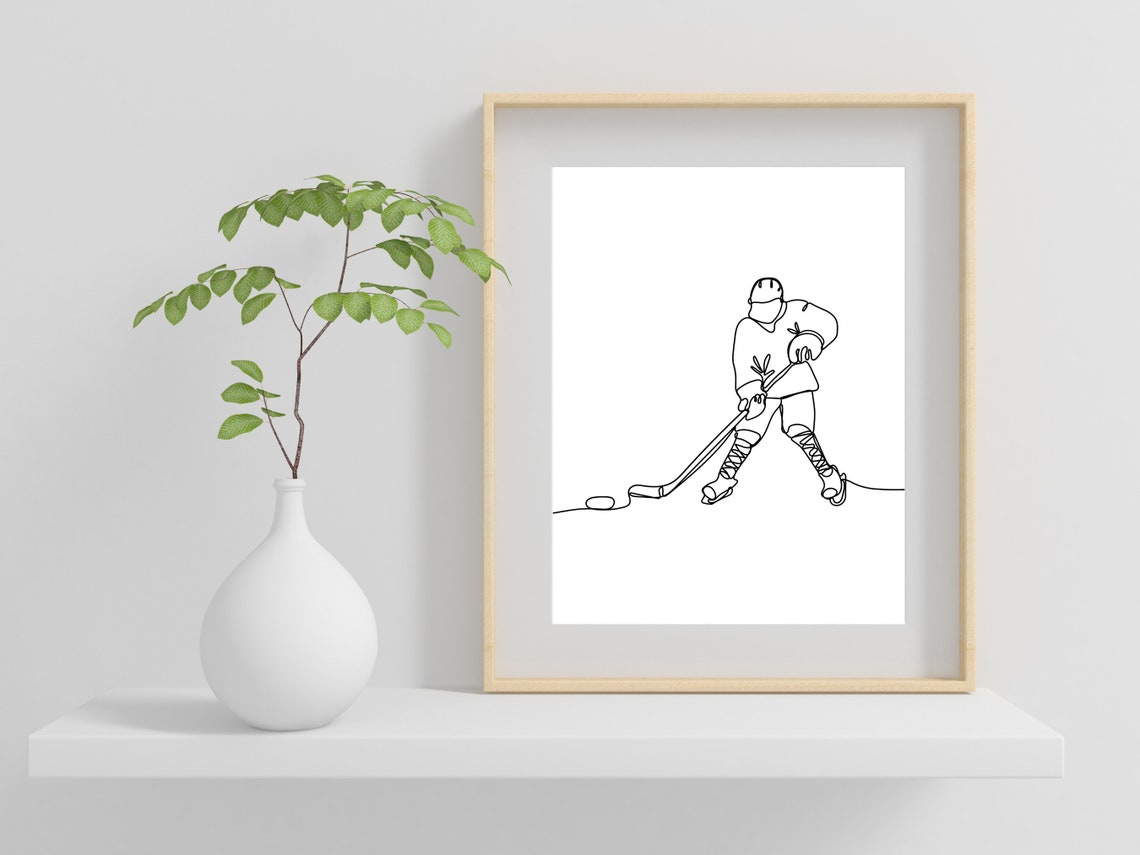 Hockey Line Art Hockey Wall Art Print Sport Print Winter Sport Wall Art Athlete Poster Hockey Player Poster Sports Print Hockey Art - Image 2